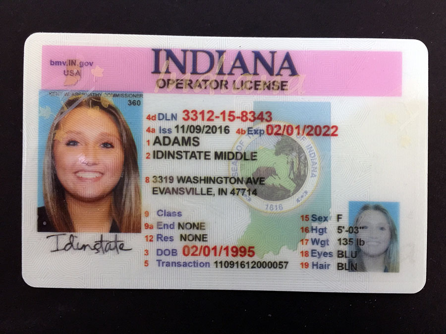 Indiana Fake Driver License